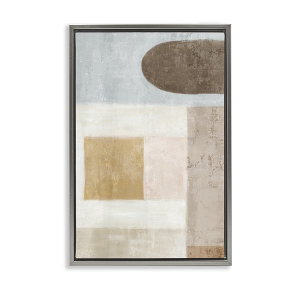 Stupell Industries Subtle Drift in Neutrals Gray Framed Floater Canvas Wall Art design by Emma Peal, 25 x 17