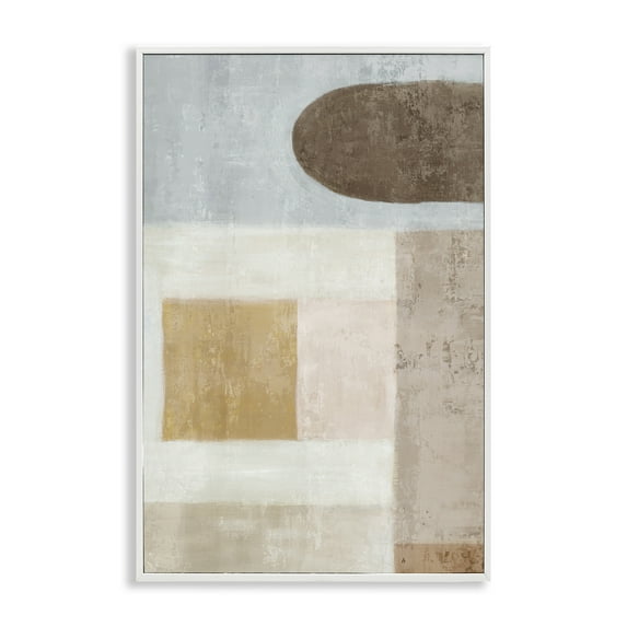 Stupell Industries Subtle Drift in Neutrals White Framed Giclee Art design by Emma Peal, 18 x 12