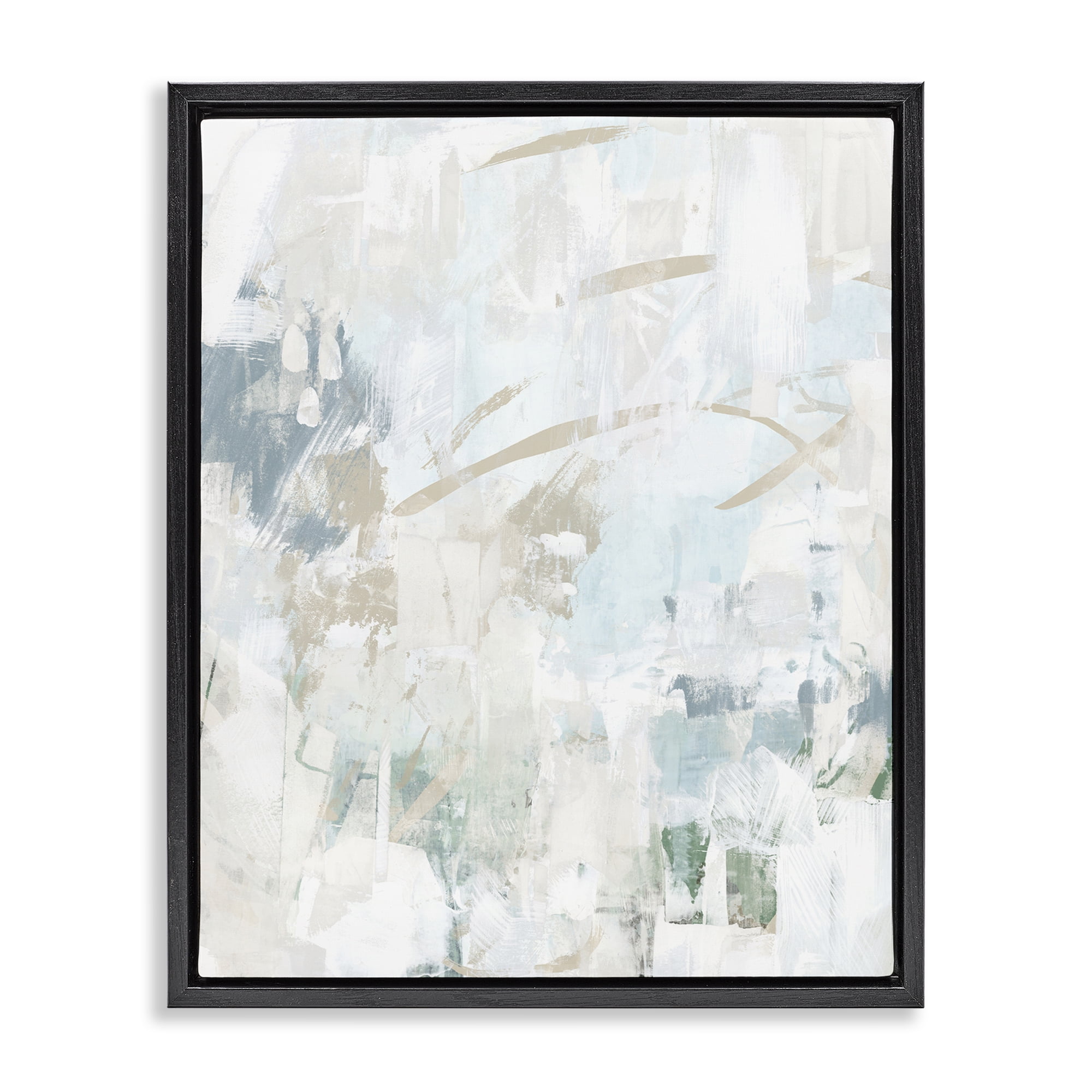 Stupell Industries Subtle Faded Abstraction Abstract Painting Black Floater Framed Canvas Art Print Wall Art, 17 x 21