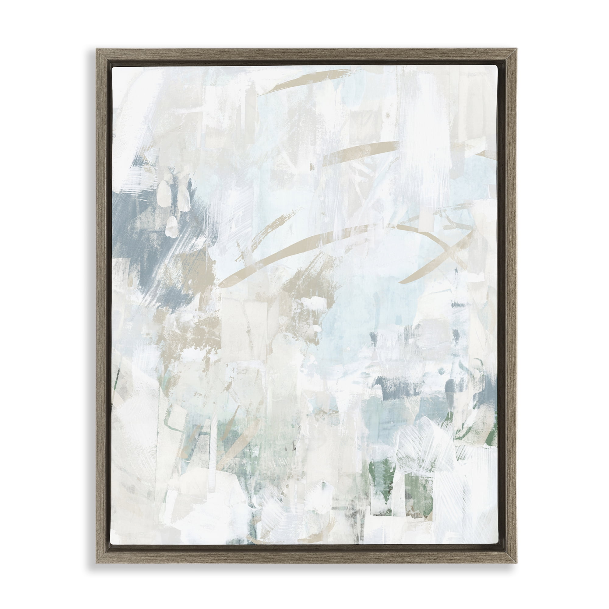 Stupell Industries Subtle Faded Abstraction Abstract Painting Brown Floater Framed Canvas Art Print Wall Art, 25 x 31