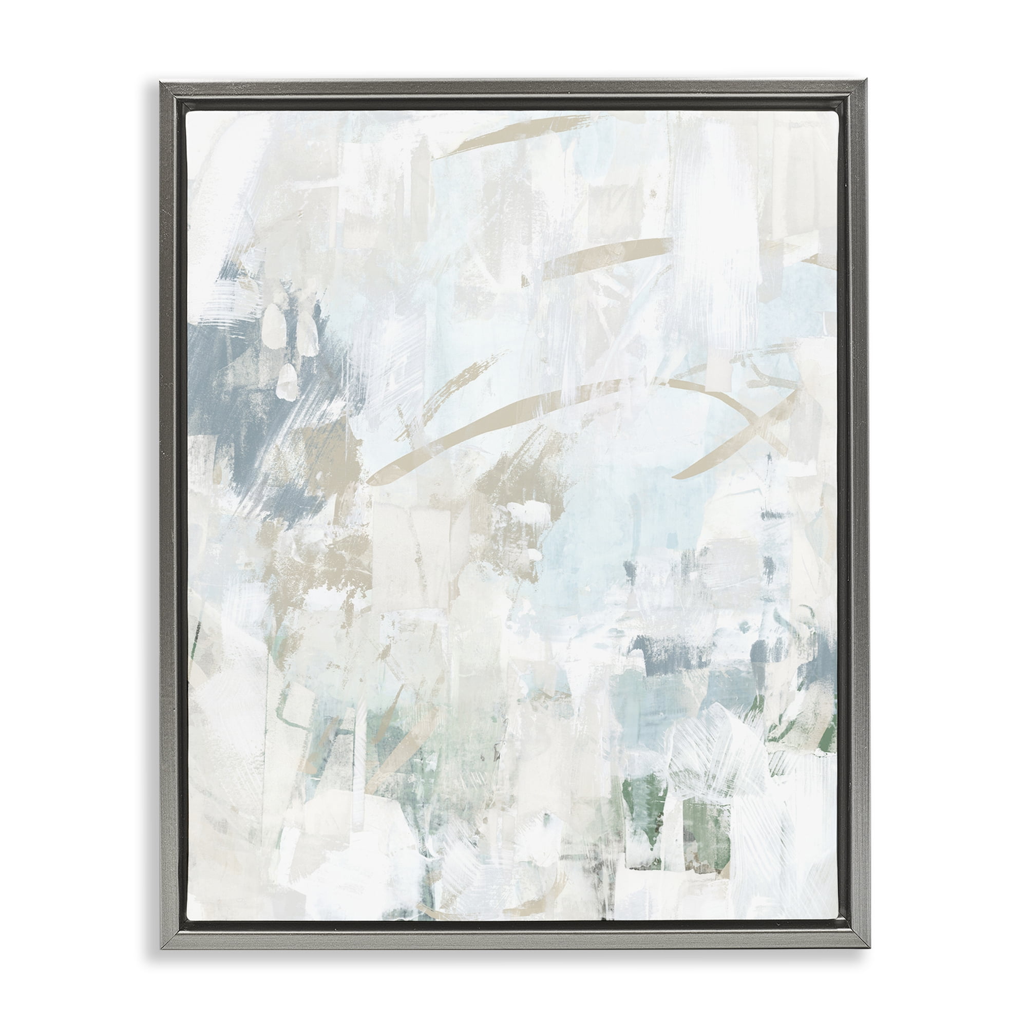 Stupell Industries Subtle Faded Abstraction Abstract Painting Gray Floater Framed Canvas Art Print Wall Art, 17 x 21