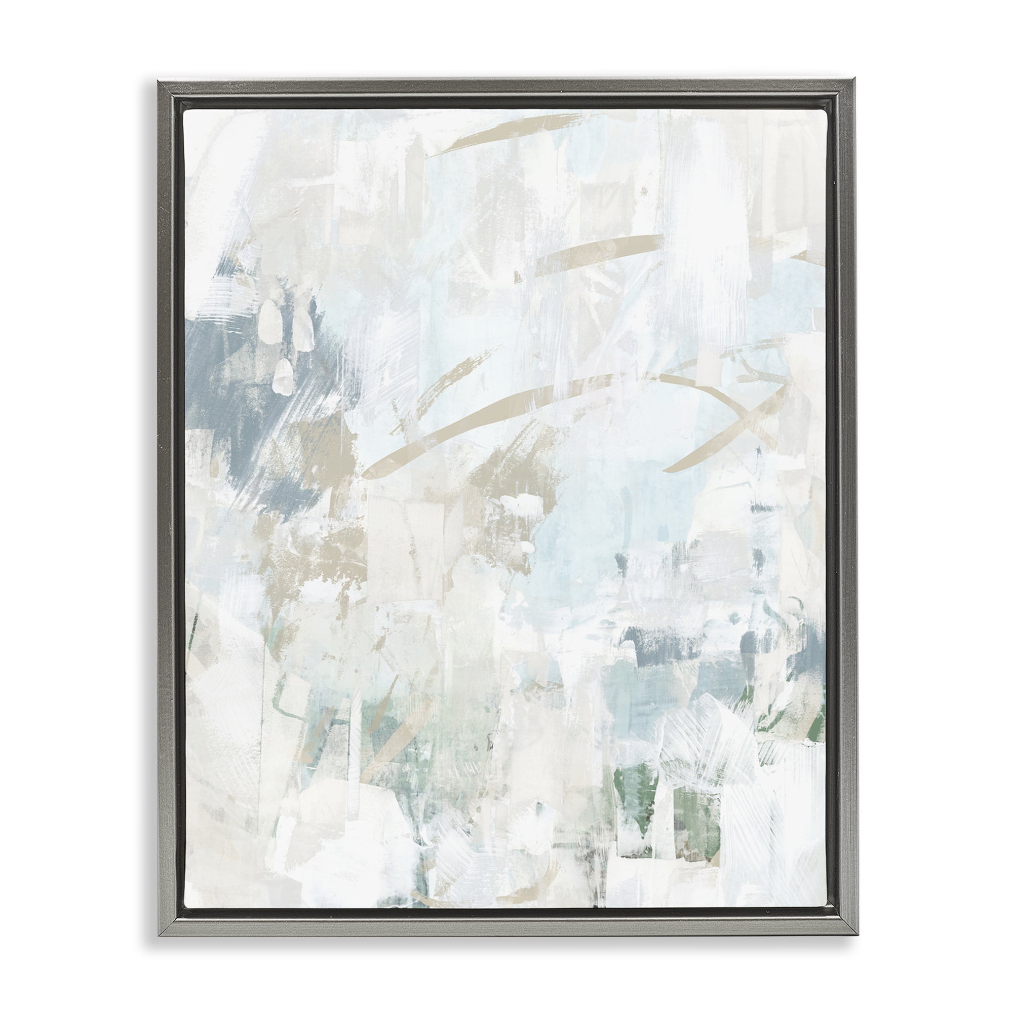 Stupell Industries Subtle Faded Abstraction Abstract Painting Gray Floater Framed Canvas Art Print Wall Art, 25 x 31