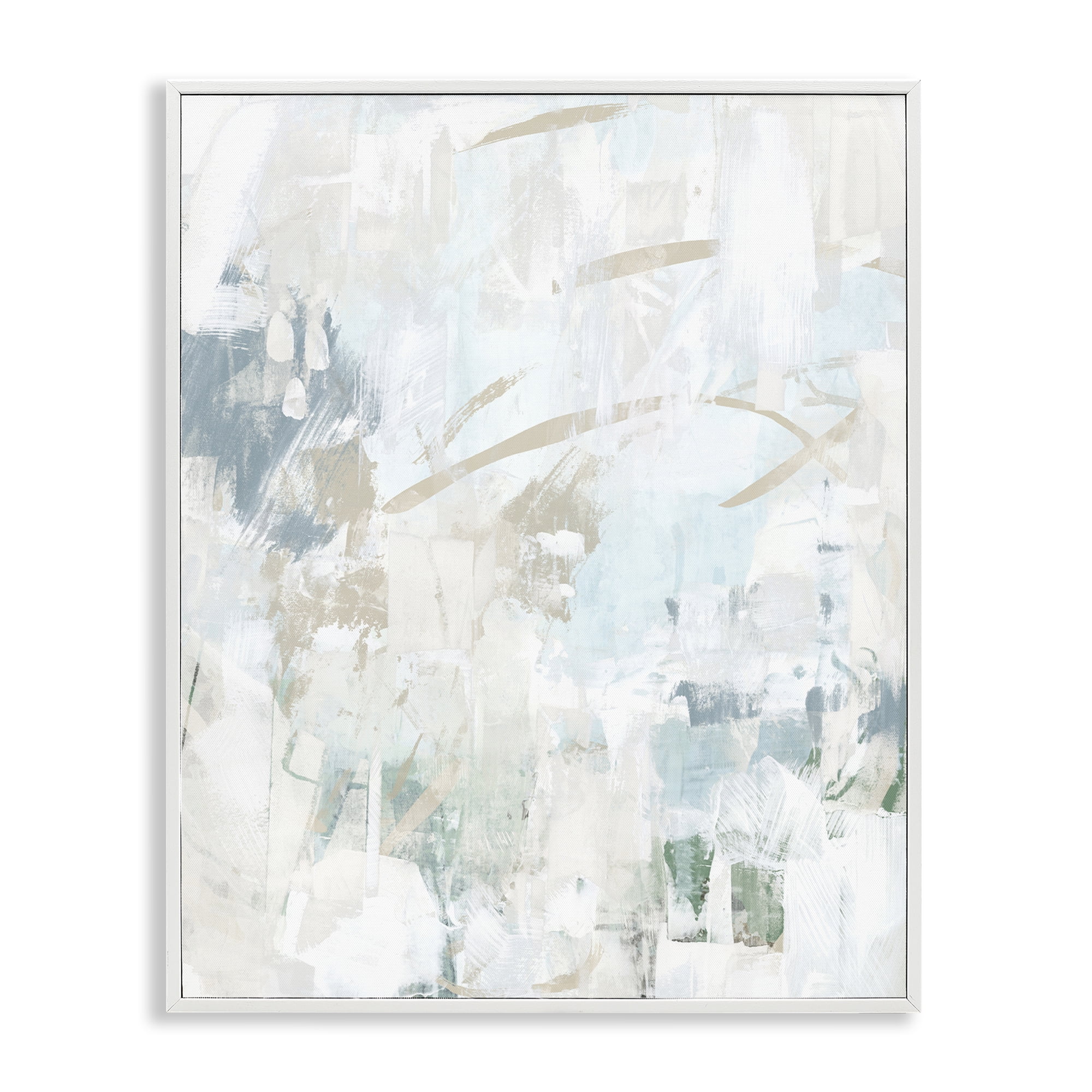 Stupell Industries Subtle Faded Abstraction Abstract Painting White Framed Art Print Wall Art, 24 x 30