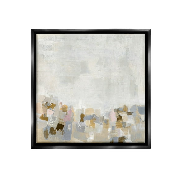 Stupell Industries Subtle Flecked Landscape Abstract Painting Black Floater Framed Canvas Art Print Wall Art, 18 x 18