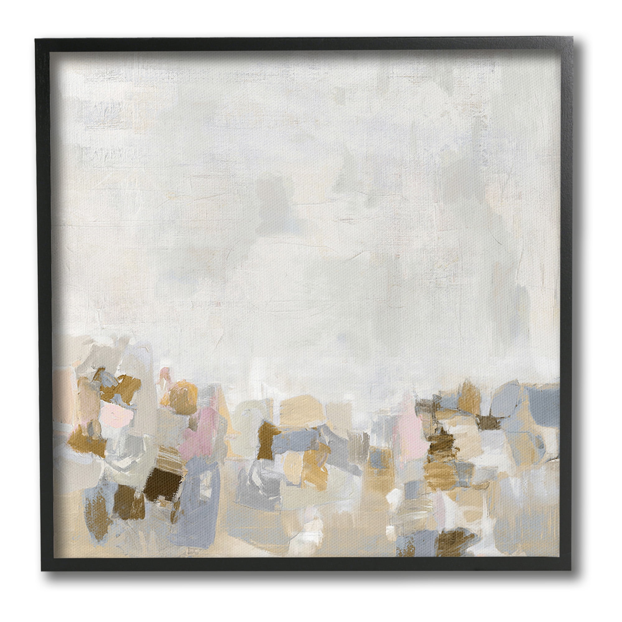 Stupell Industries Subtle Flecked Landscape Abstract Painting Black Framed Art Print Wall Art, 12 x 12