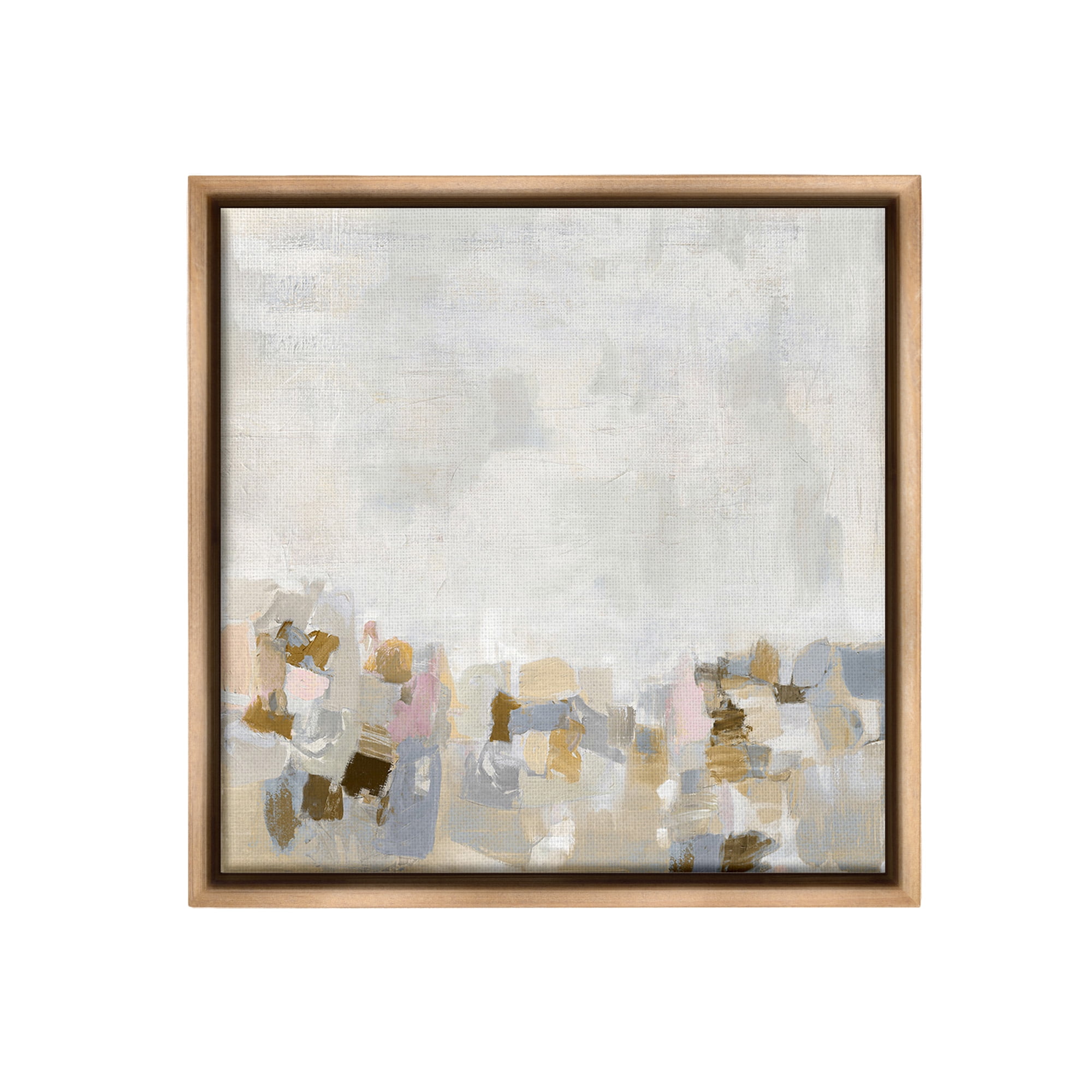 Stupell Industries Subtle Flecked Landscape Abstract Painting Brown Floater Framed Canvas Art Print Wall Art, 18 x 18