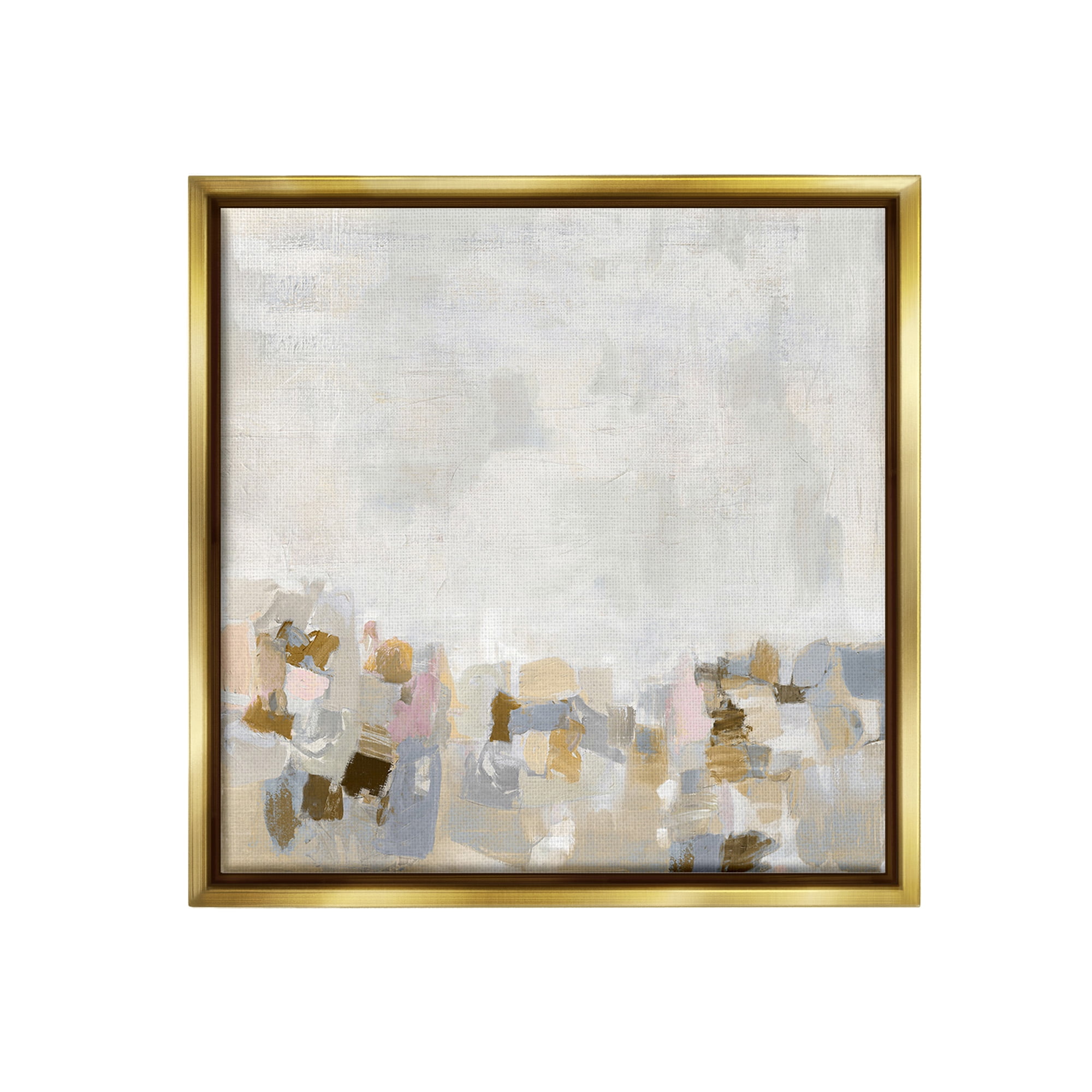Stupell Industries Subtle Flecked Landscape Abstract Painting Gold Floater Framed Canvas Art Print Wall Art, 25 x 25