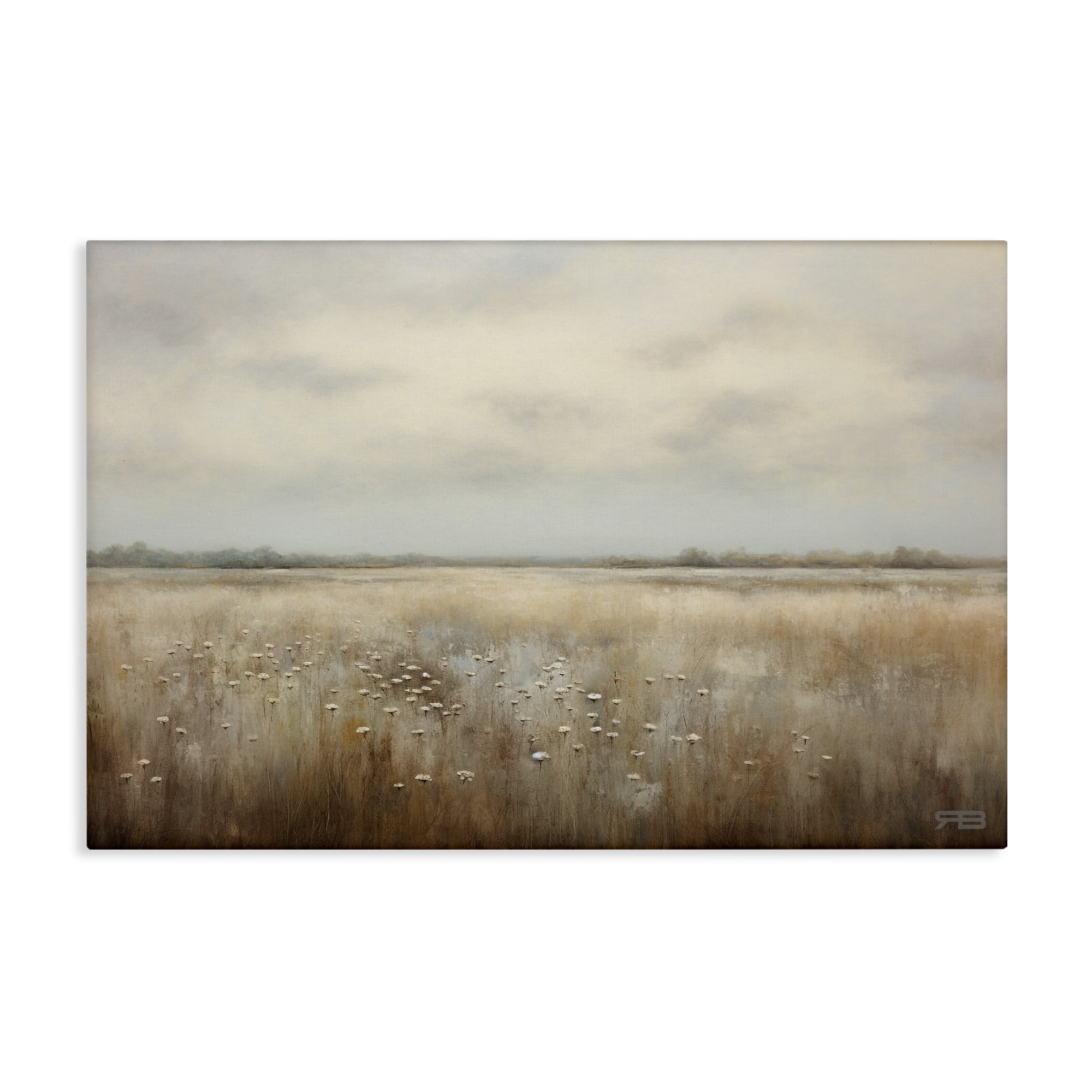 Stupell Industries Subtle Flower Meadow Landscape Painting Gallery Wrapped Canvas Art Print Wall Art, 36 x 24