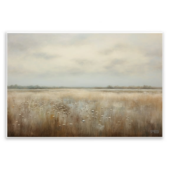 Stupell Industries Subtle Flower Meadow Landscape Painting Unframed Art Print Wall Art, 15 x 10