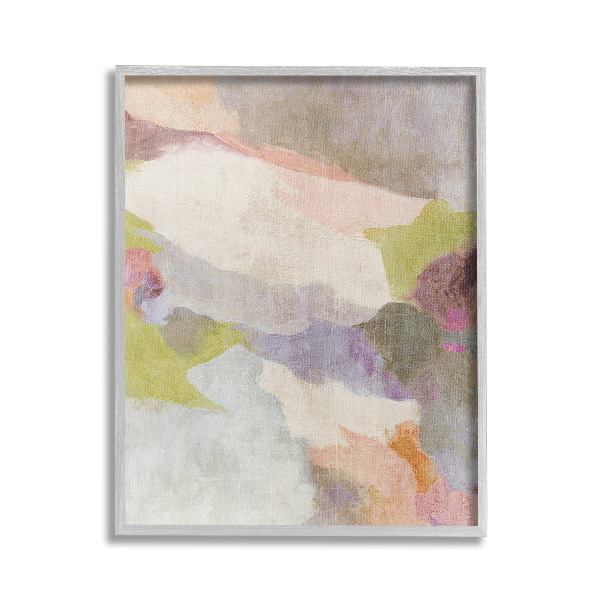 Stupell Industries Subtle Fluid Abstraction Abstract Painting Gray Framed Art Print Wall Art, 16 x 20