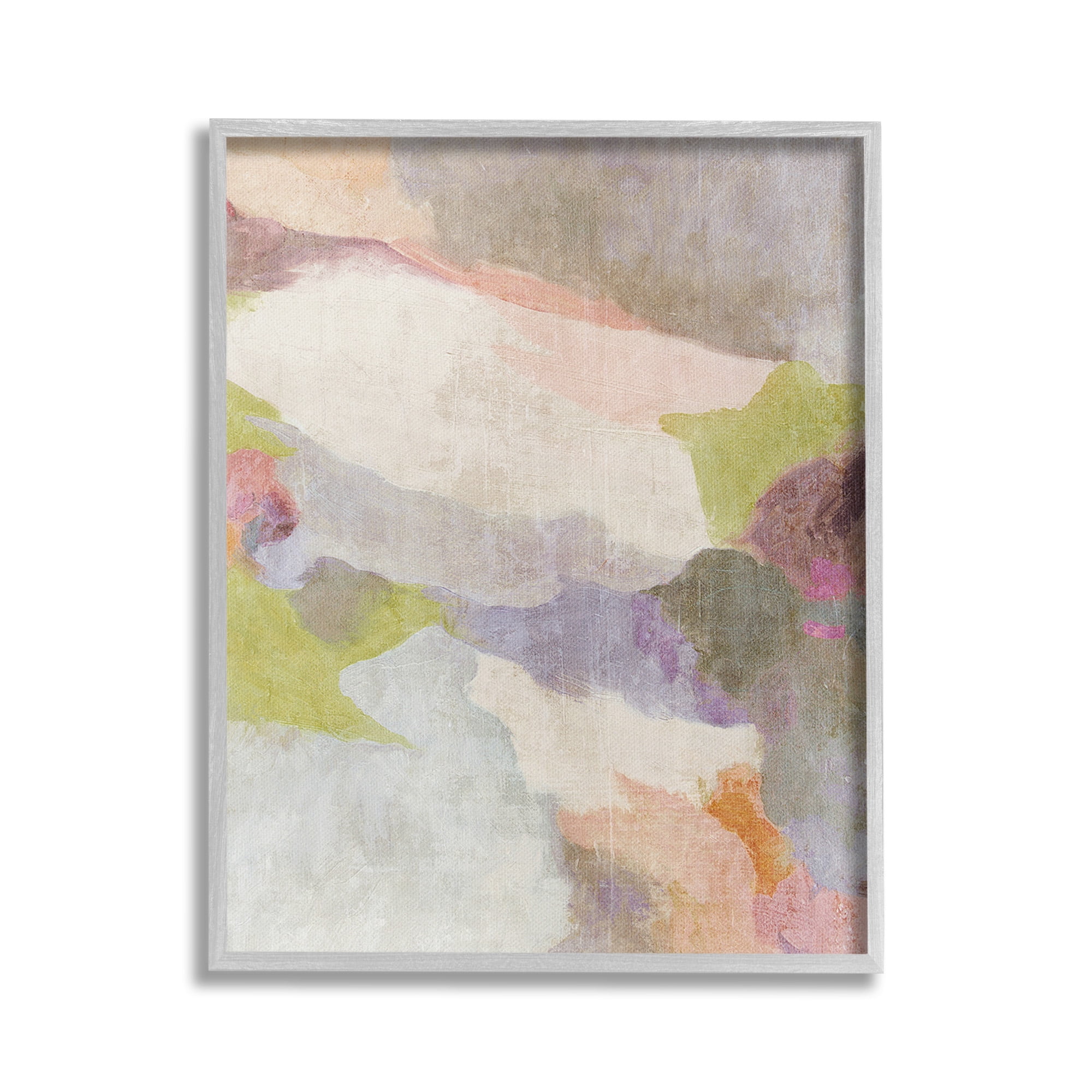 Stupell Industries Subtle Fluid Abstraction Abstract Painting Gray Framed Art Print Wall Art, 24 x 30