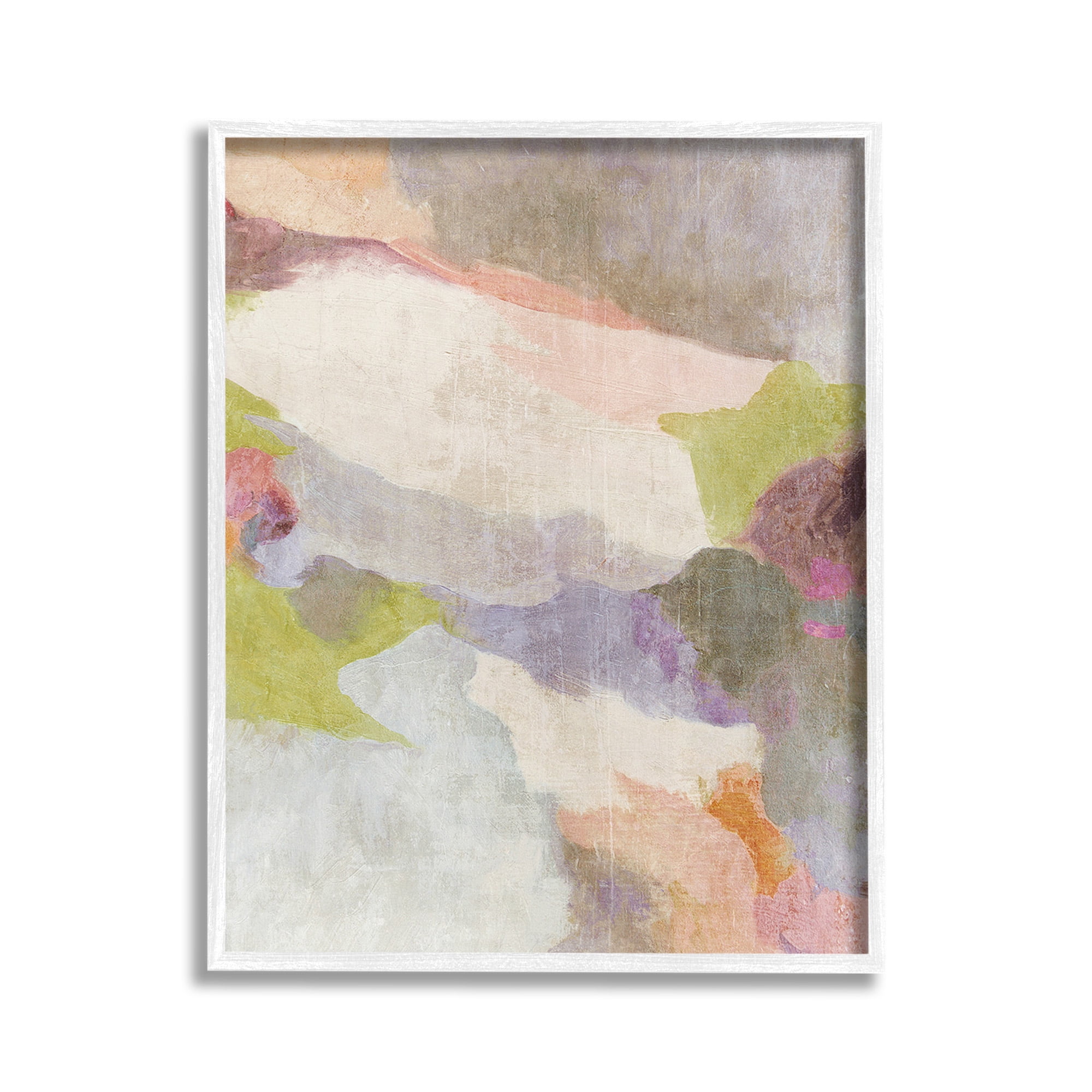 Stupell Industries Subtle Fluid Abstraction Abstract Painting White Framed Art Print Wall Art, 11 x 14