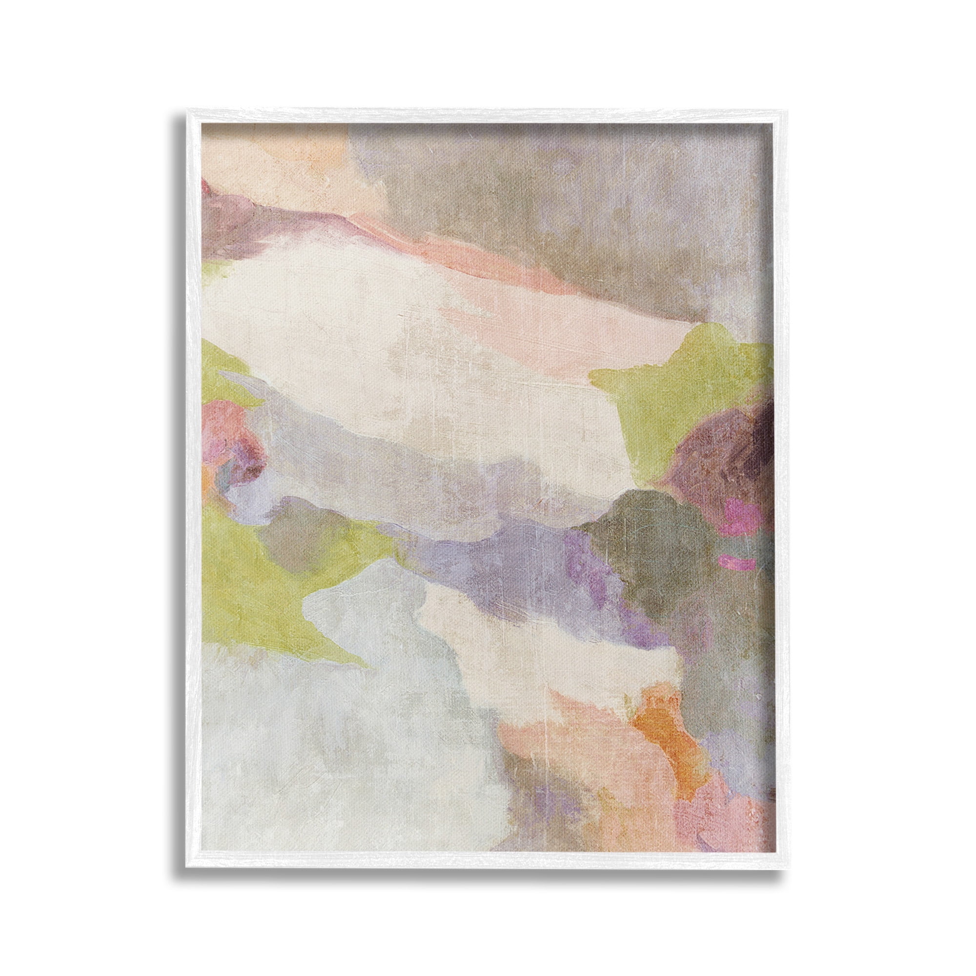 Stupell Industries Subtle Fluid Abstraction Abstract Painting White Framed Art Print Wall Art, 24 x 30