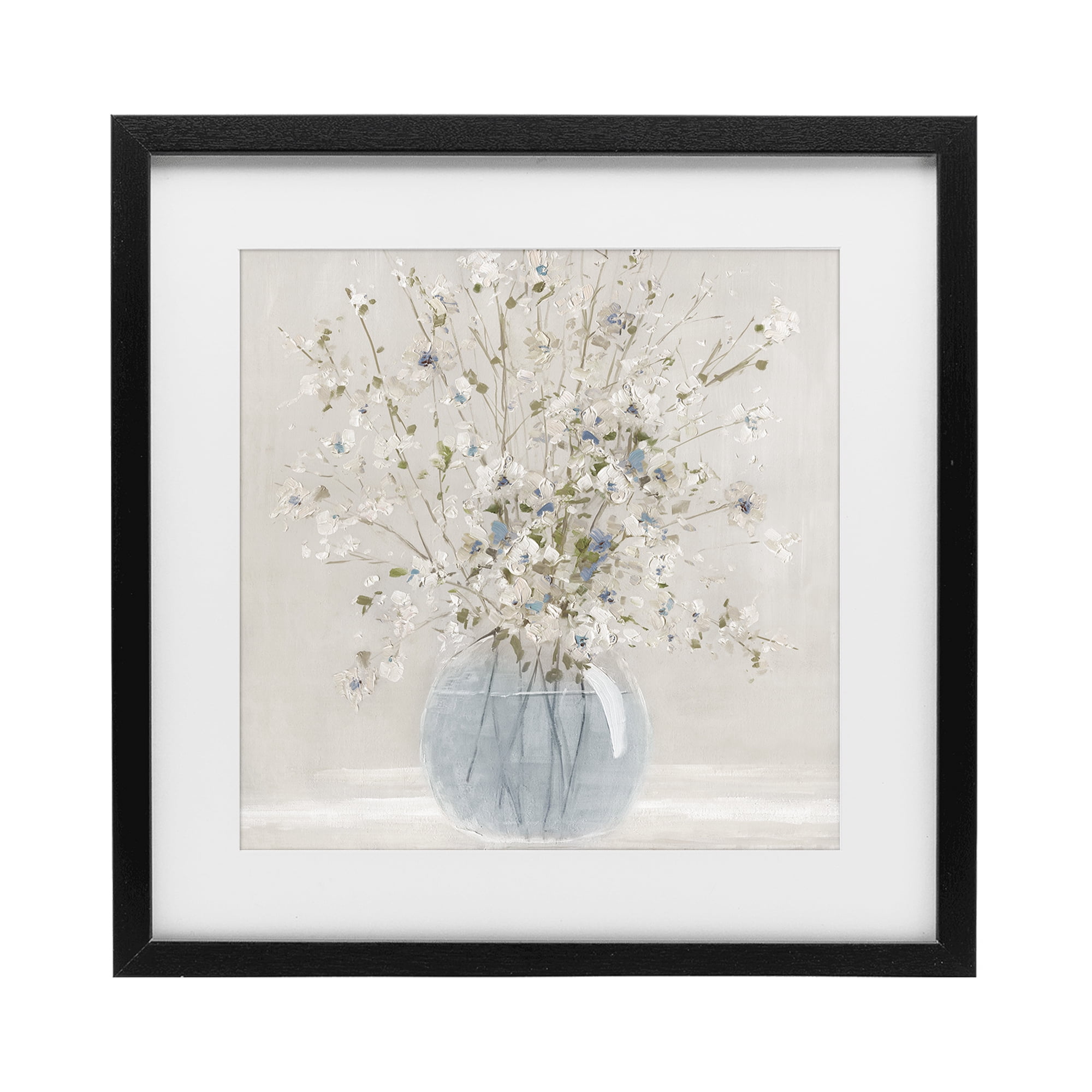 Stupell Industries Subtle Glass Vase Bouquet Black Framed Print Under Glass, design by Carol Robinson
