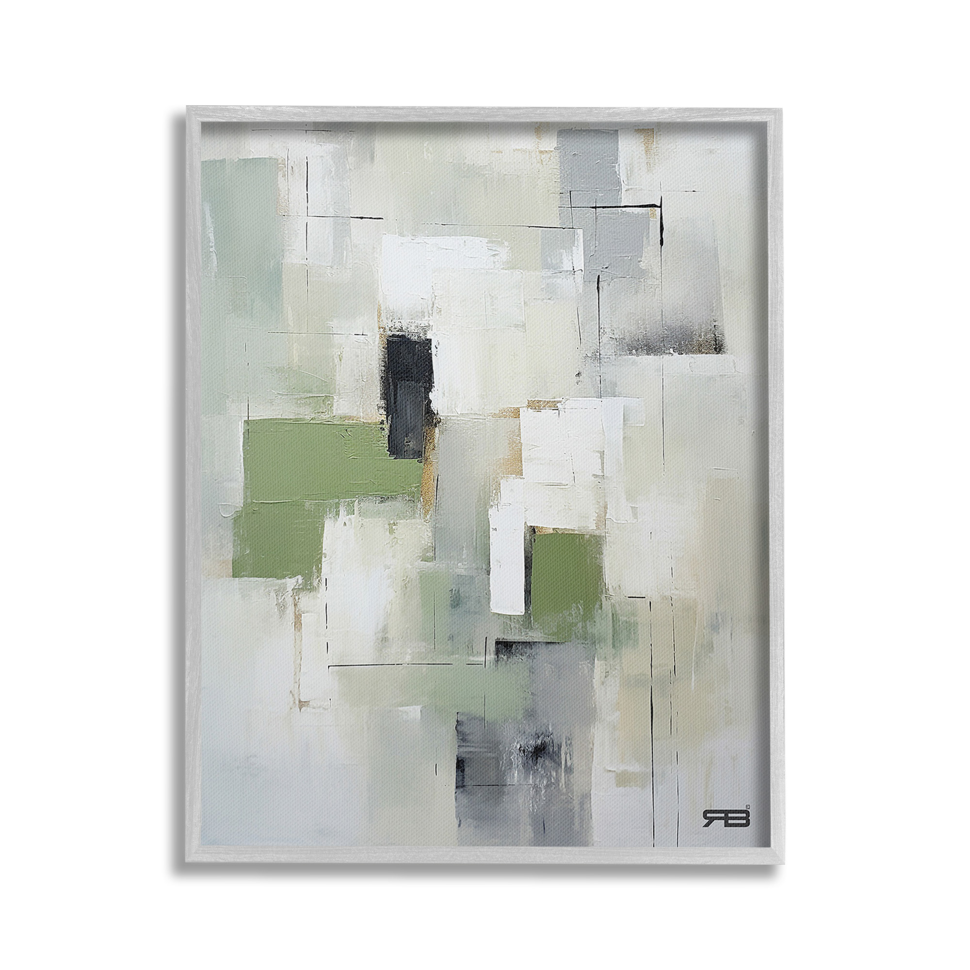 Stupell Industries Subtle Grey Shapes Abstract Painting Gray Framed Art Print Wall Art, 16 x 20