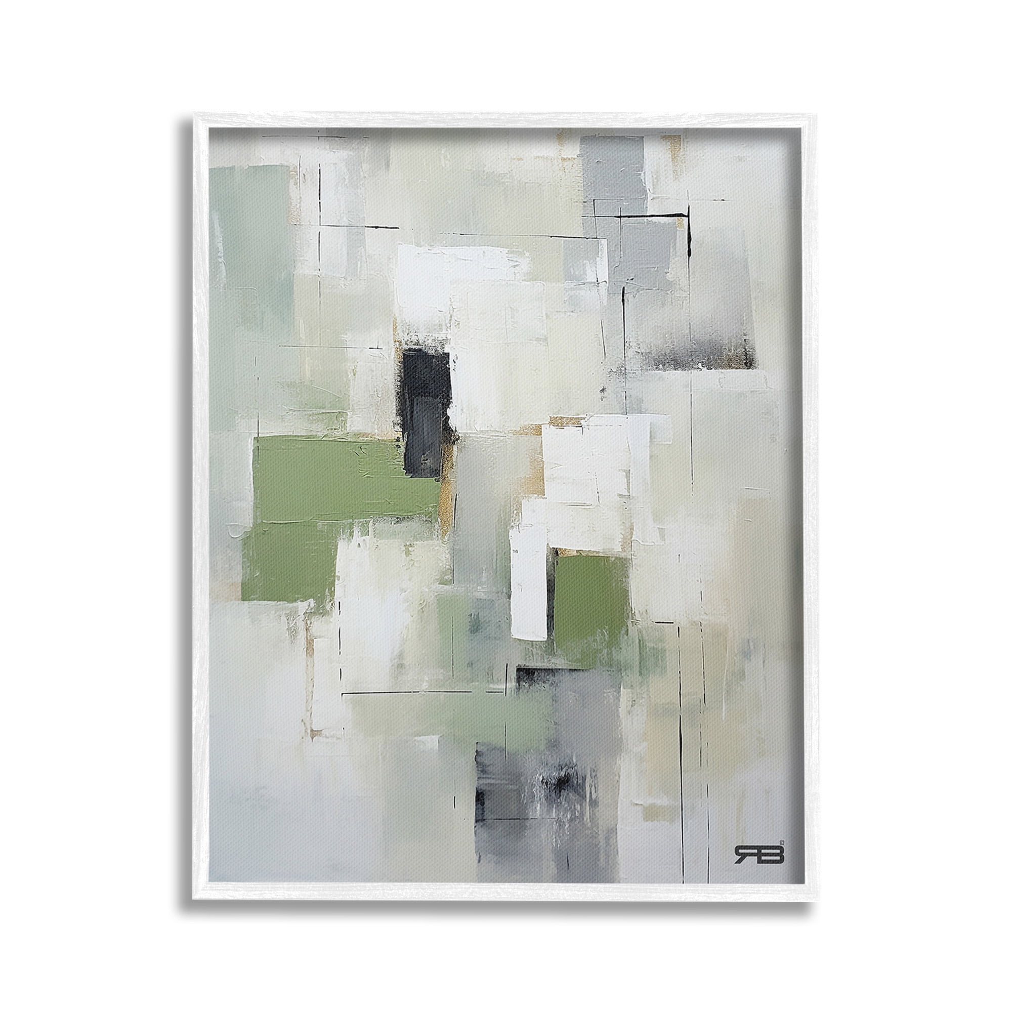Stupell Industries Subtle Grey Shapes Abstract Painting White Framed Art Print Wall Art, 24 x 30