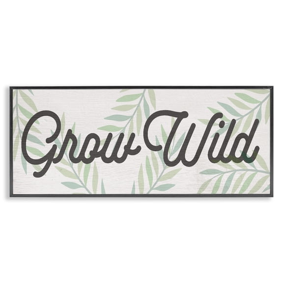 Stupell Industries Subtle Grow Wild Black Framed Giclee Art design by Lil' Rue, 10 x 24