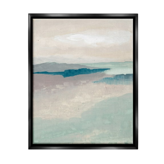 Stupell Industries Subtle Horizon Abstract Abstract Painting Black Floater Framed Canvas Art Print Wall Art, 17 x 21