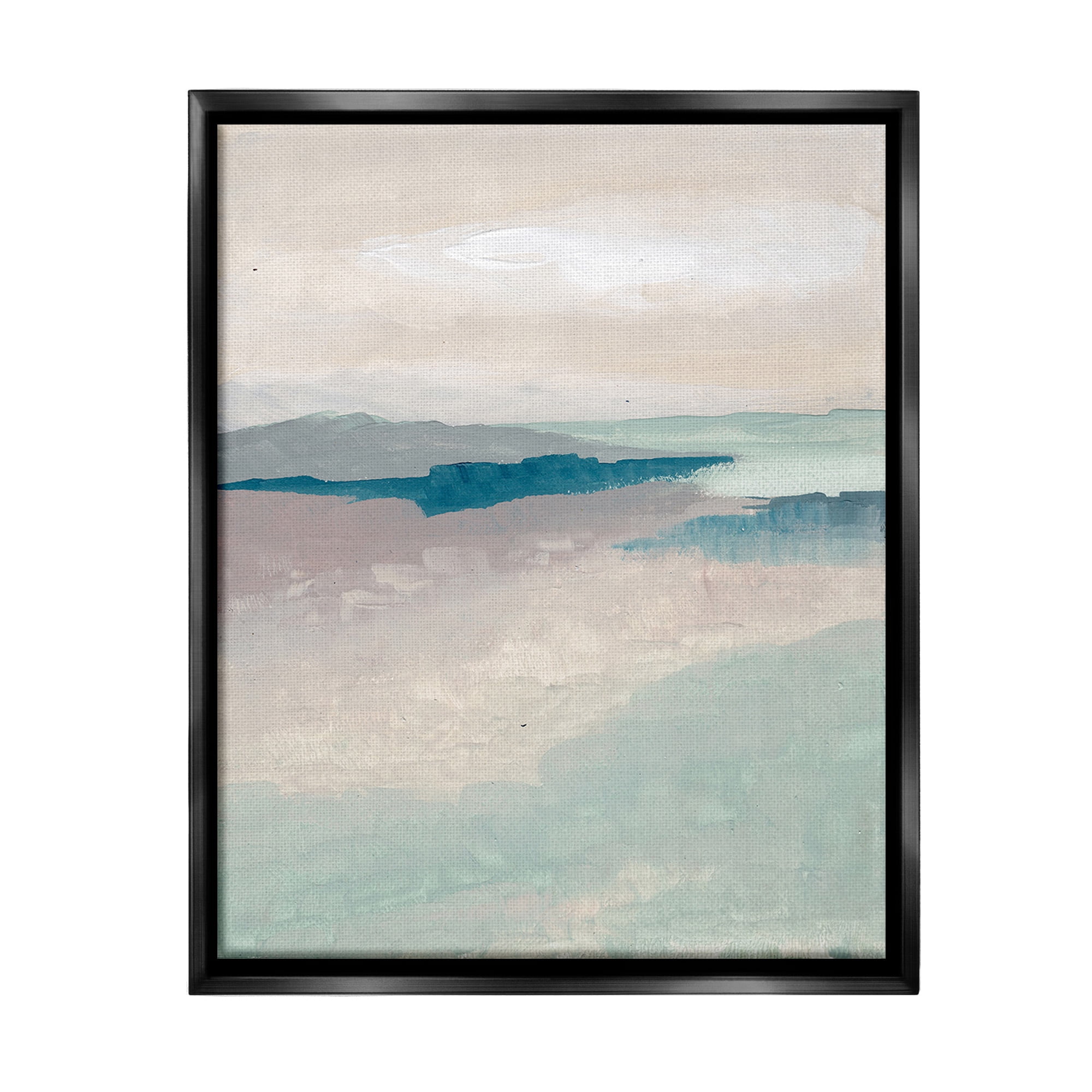 Stupell Industries Subtle Horizon Abstract Abstract Painting Black Floater Framed Canvas Art Print Wall Art, 25 x 31