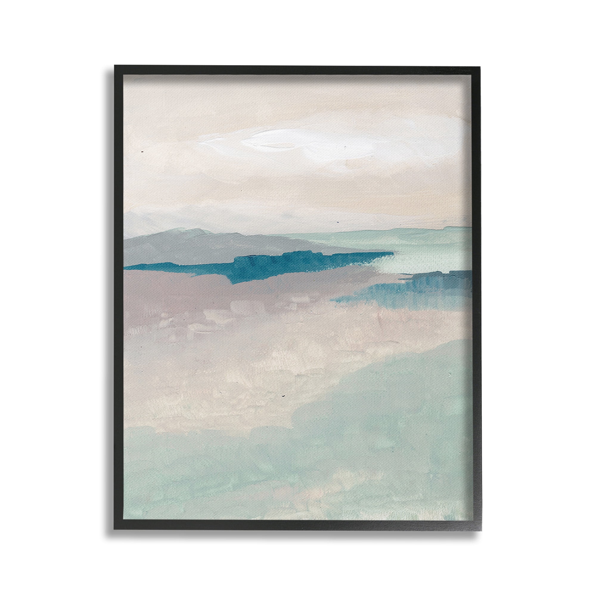 Stupell Industries Subtle Horizon Abstract Abstract Painting Black Framed Art Print Wall Art, 24 x 30