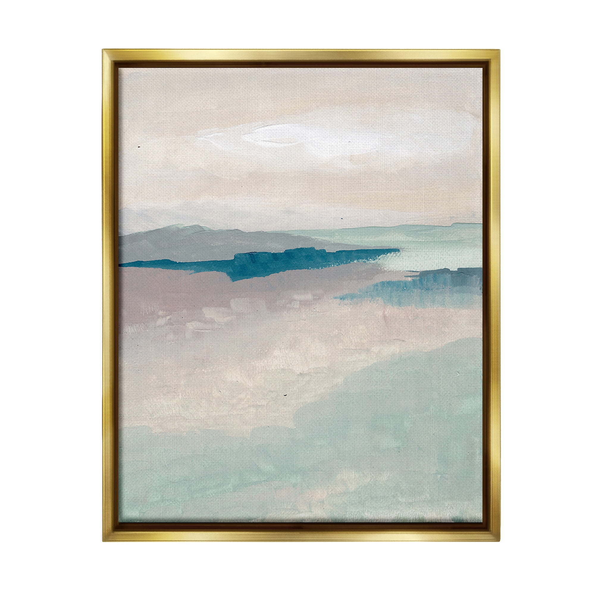 Stupell Industries Subtle Horizon Abstract Abstract Painting Gold Floater Framed Canvas Art Print Wall Art, 25 x 31
