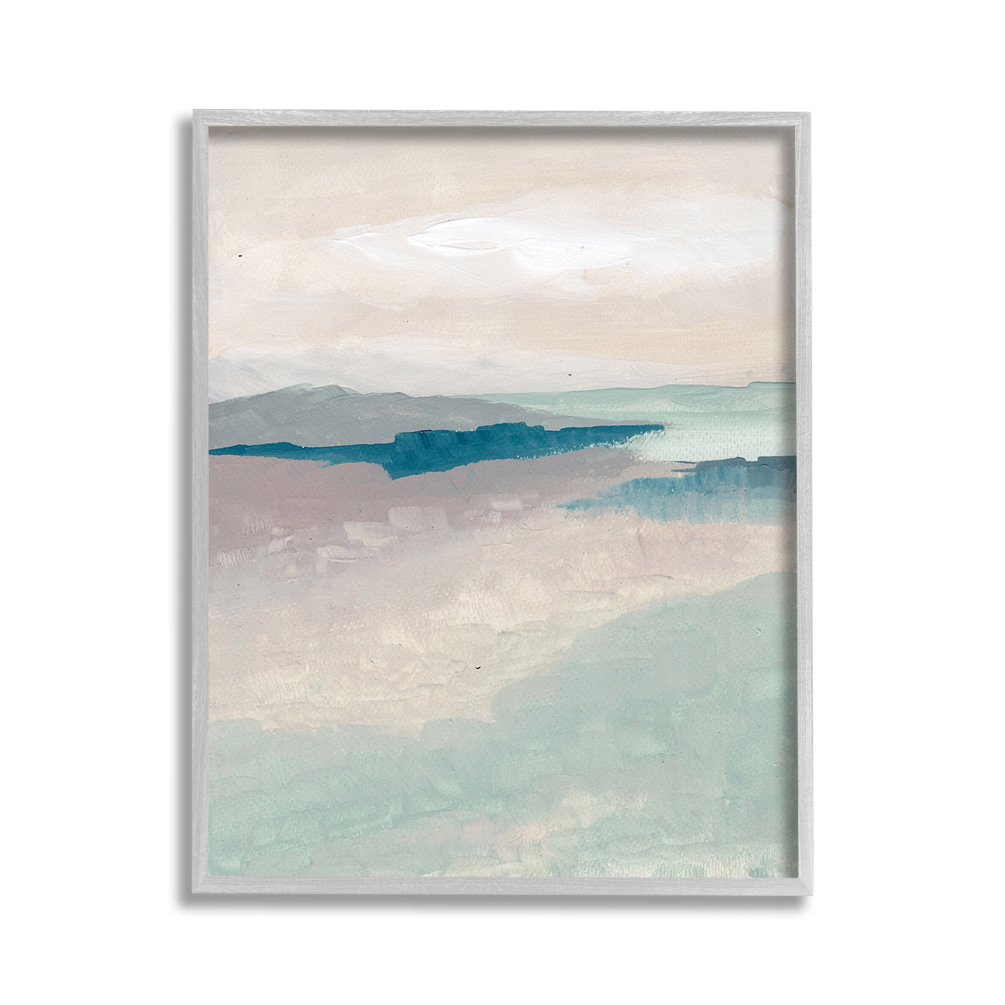 Stupell Industries Subtle Horizon Abstract Abstract Painting Gray Framed Art Print Wall Art, 11 x 14