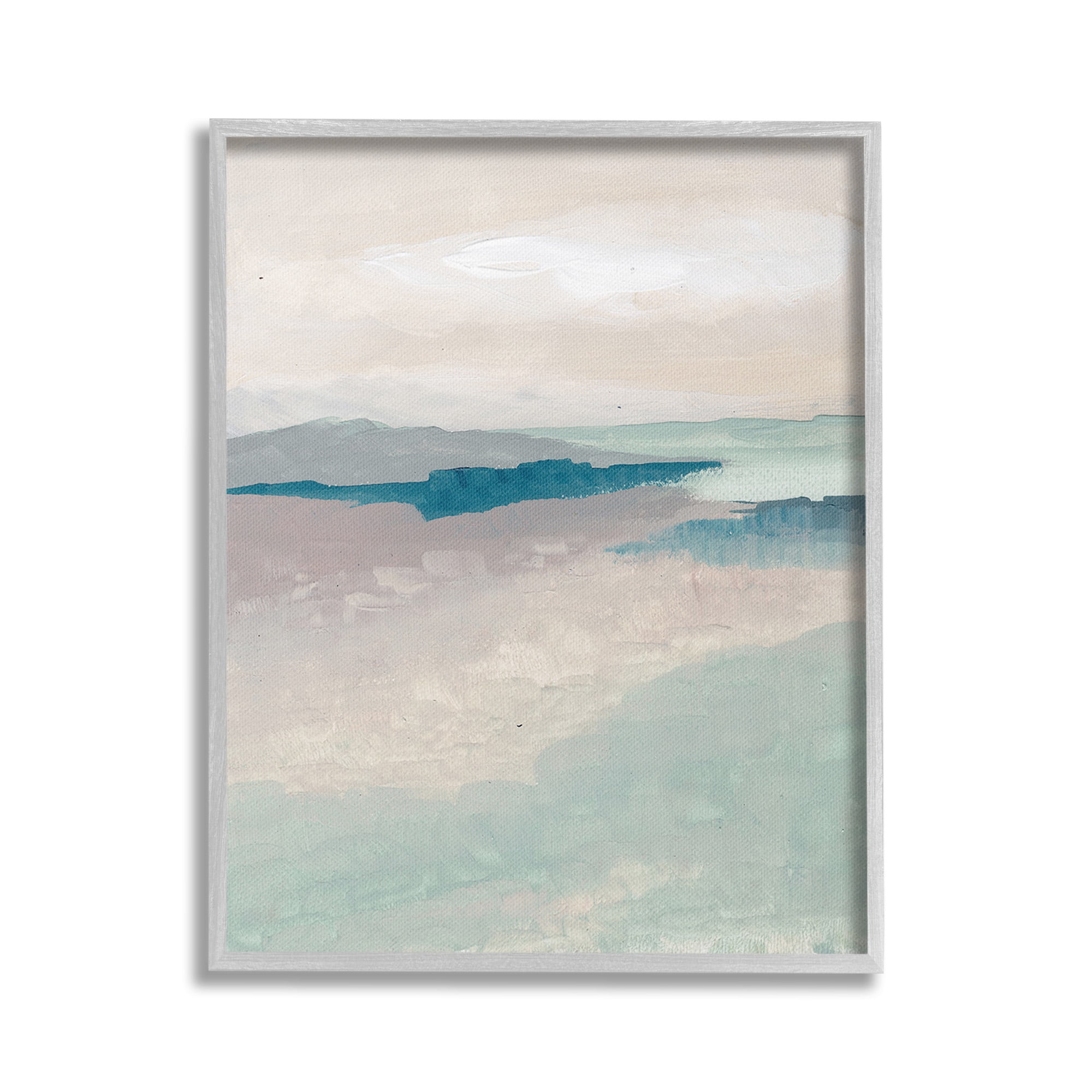 Stupell Industries Subtle Horizon Abstract Abstract Painting Gray Framed Art Print Wall Art, 16 x 20