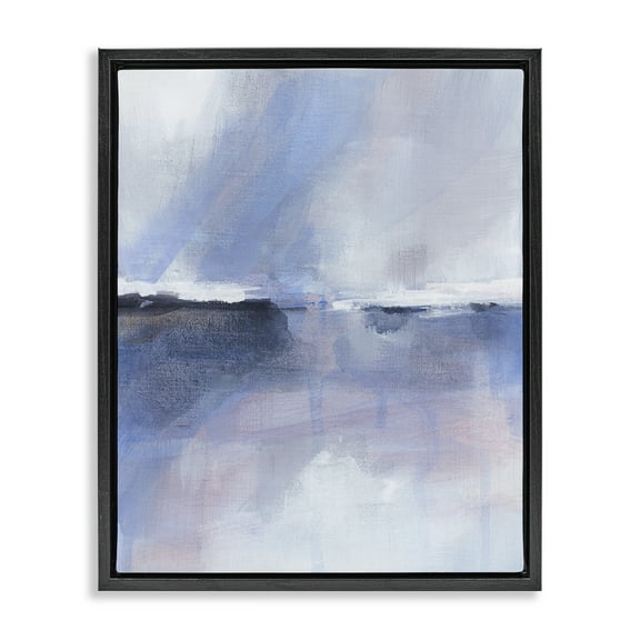 Stupell Industries Subtle Landscape Abstraction Abstract Painting Black Floater Framed Canvas Art Print Wall Art, 17 x 21