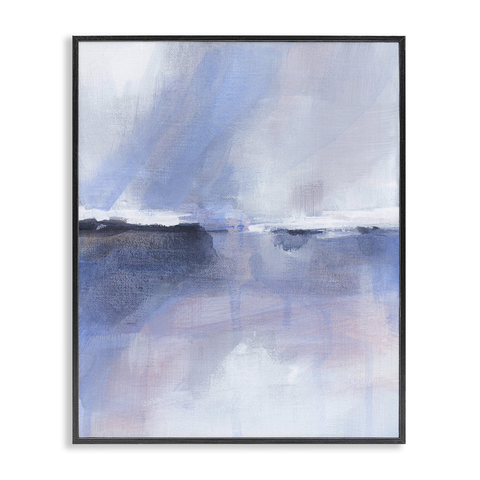 Stupell Industries Subtle Landscape Abstraction Abstract Painting Black Framed Art Print Wall Art, 16 x 20