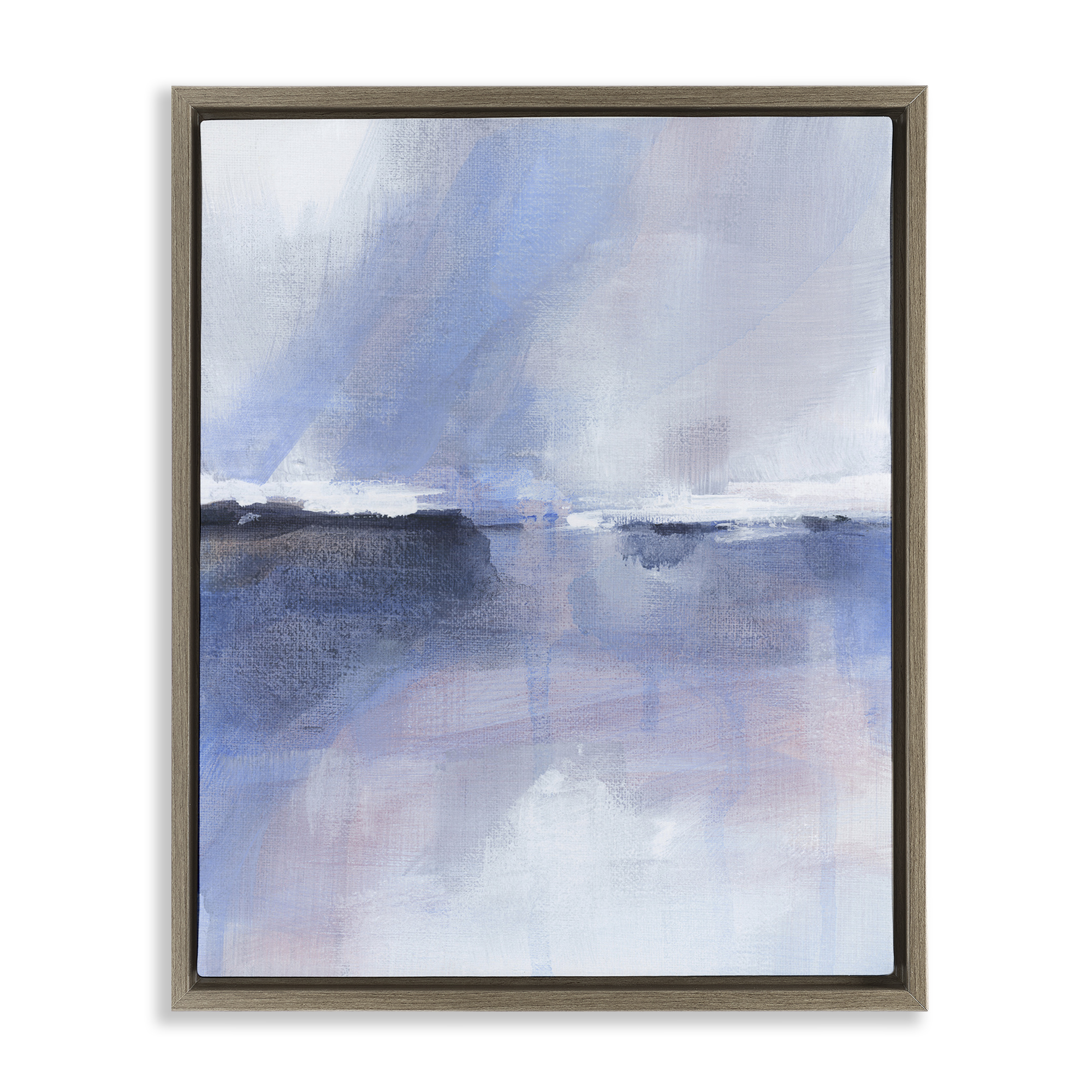 Stupell Industries Subtle Landscape Abstraction Abstract Painting Brown Floater Framed Canvas Art Print Wall Art, 17 x 21