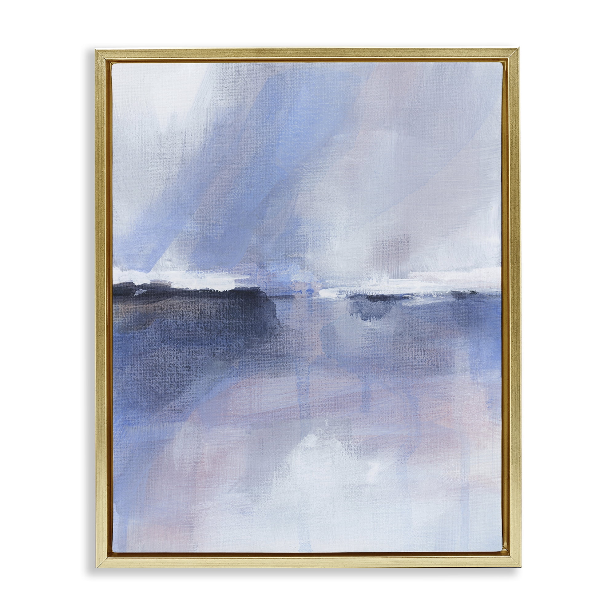 Stupell Industries Subtle Landscape Abstraction Abstract Painting Gold Floater Framed Canvas Art Print Wall Art, 25 x 31