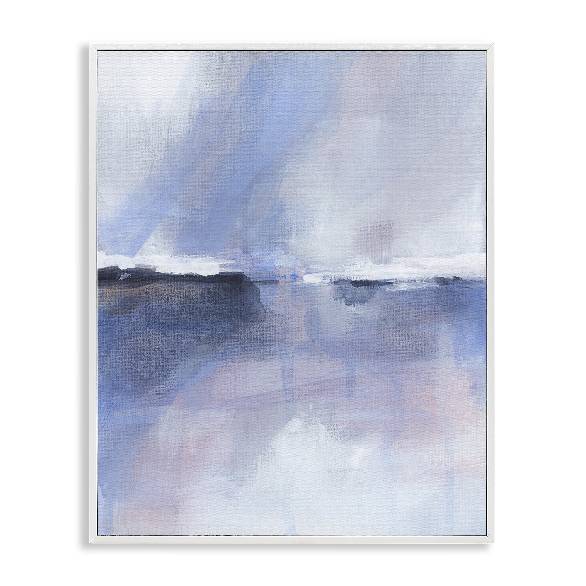 Stupell Industries Subtle Landscape Abstraction Abstract Painting White Framed Art Print Wall Art, 24 x 30