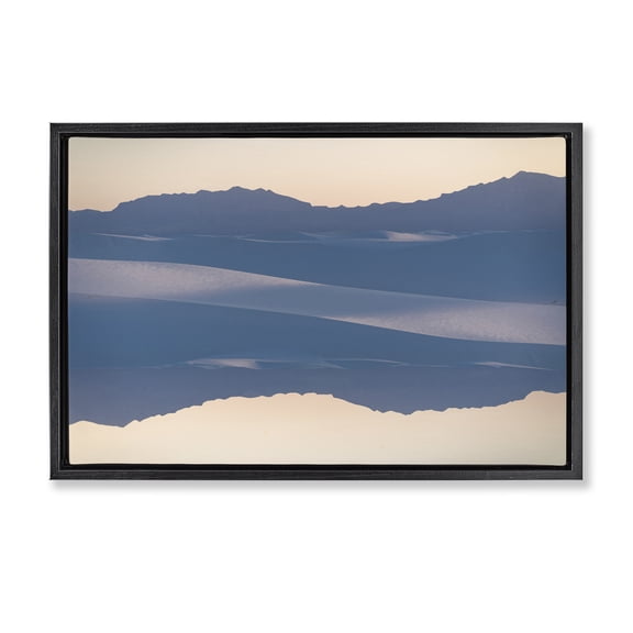Stupell Industries Subtle Mountain Silhouette Reflection Black Framed Floater Canvas Wall Art design by Robin Vandenabeele, 17 x 25
