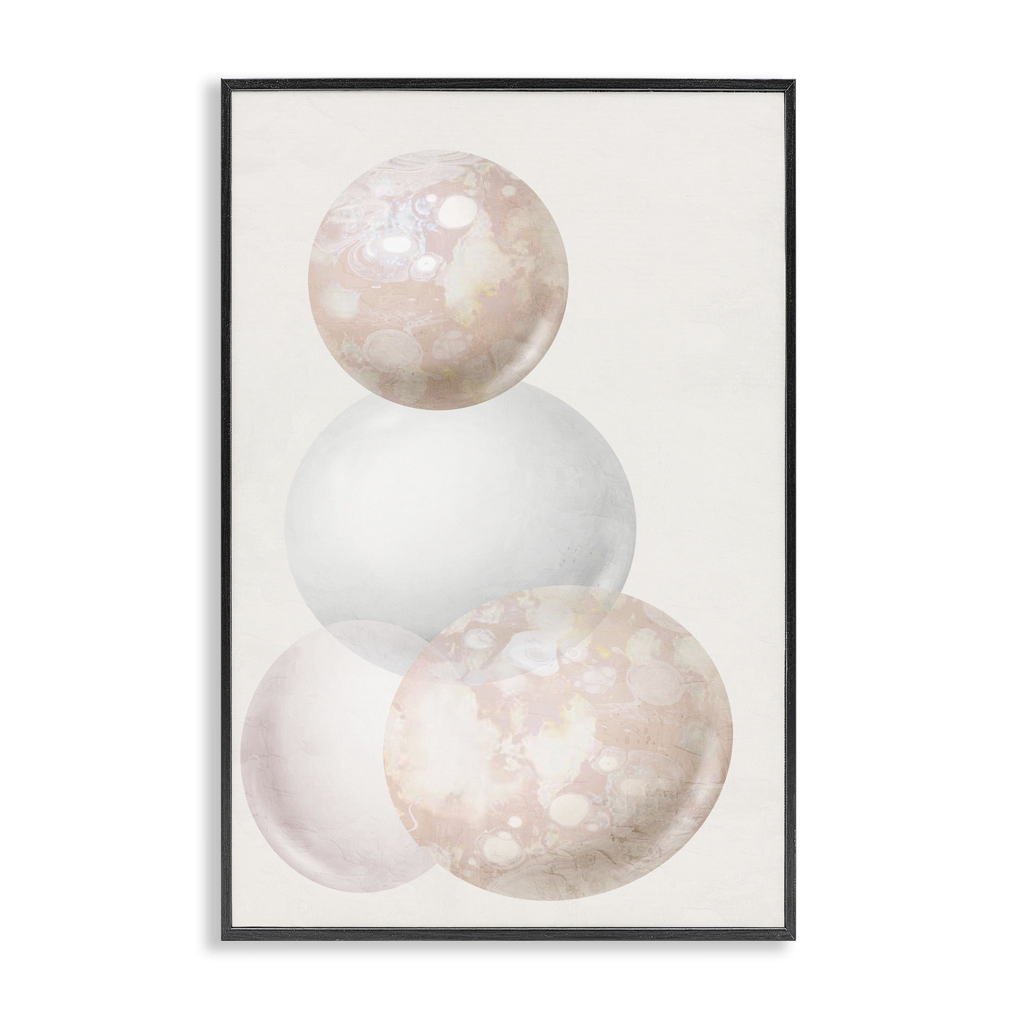 Stupell Industries Subtle Orbs Shapes Abstract Painting Black Framed Art Print Wall Art, 20 x 30