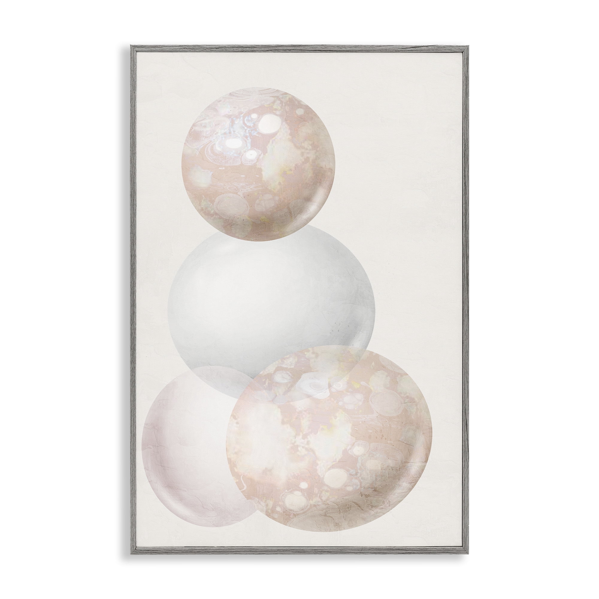 Stupell Industries Subtle Orbs Shapes Abstract Painting Gray Framed Art Print Wall Art, 20 x 30