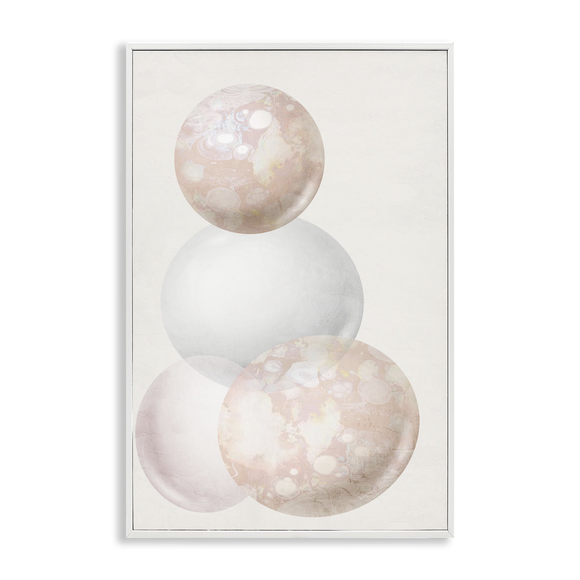 Stupell Industries Subtle Orbs Shapes Abstract Painting White Framed Art Print Wall Art, 16 x 24