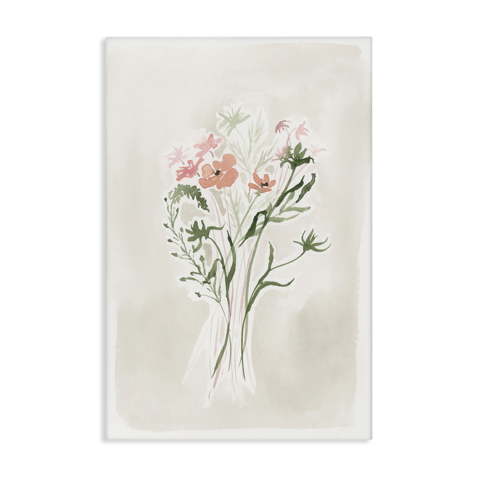 Stupell Industries Subtle Pastel Blooms Botanical & Floral Painting Gallery Wrapped Canvas Art Print Wall Art, 24 x 36