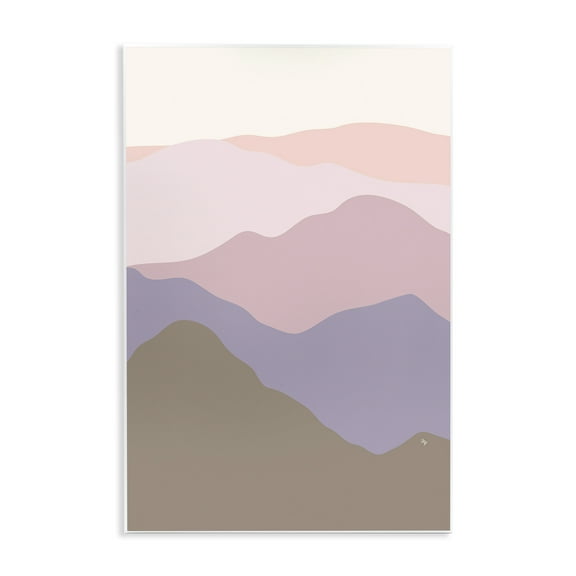Stupell Industries Subtle Pastel Hills Landscape Painting Unframed Art Print Wall Art, 10 x 15