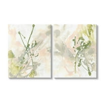 Stupell Industries Subtle Pastel Splatter Abstract Painting Gallery Wrapped Canvas Art Print Wall Art, 16 x 20, Set of 2