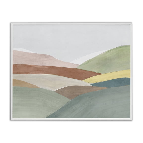 Stupell Industries Subtle Rolling Hills White Framed Giclee Art design by Ian C., 24 x 30