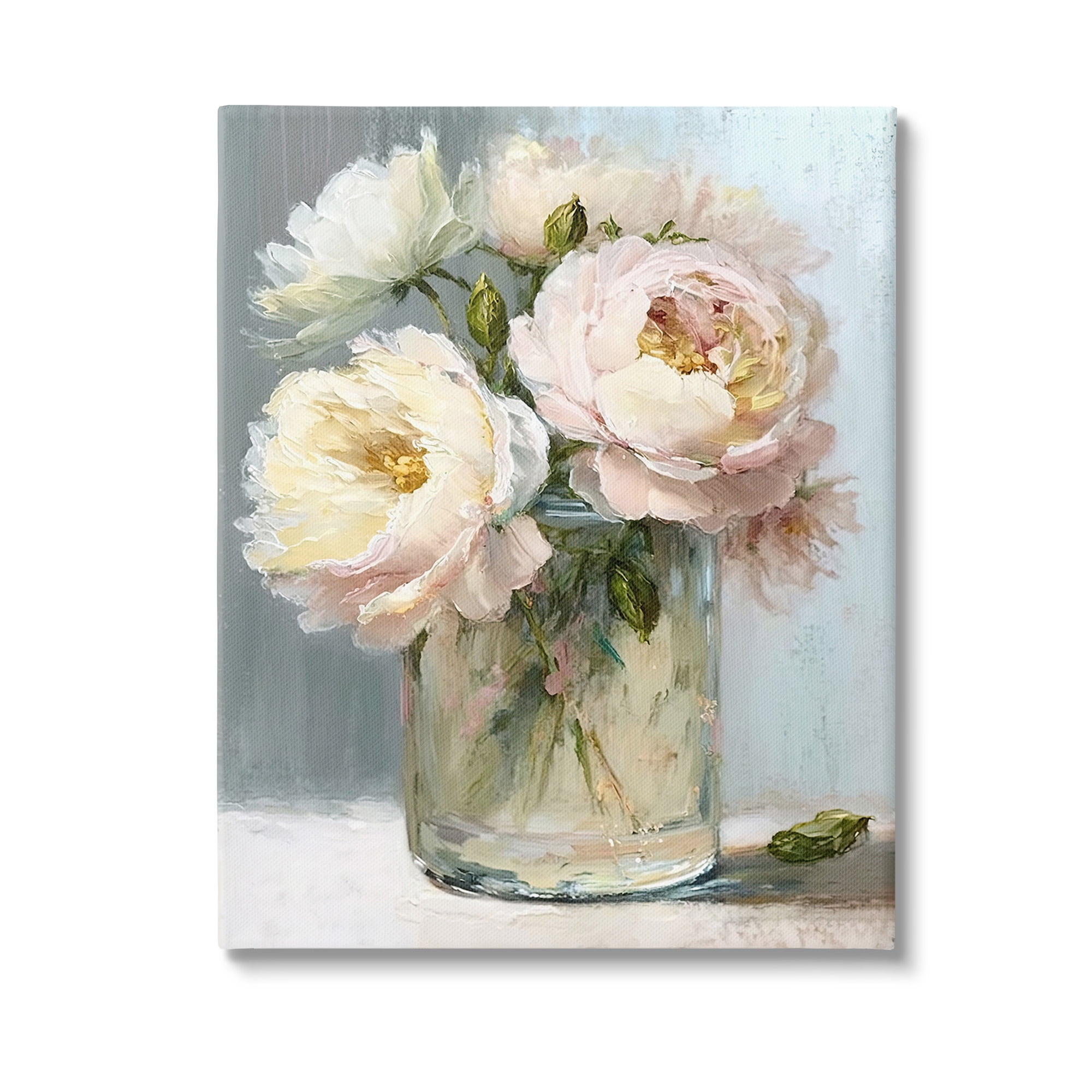 Stupell Industries Subtle Rose Blooms Botanical & Floral Painting Gallery Wrapped Canvas Art Print Wall Art, 36 x 48