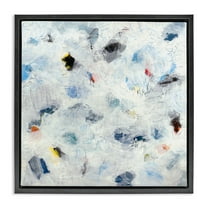 Stupell Industries Subtle Scribbles over Abstract Abstract Painting Black Floater Framed Canvas Art Print Wall Art, 18 x 18