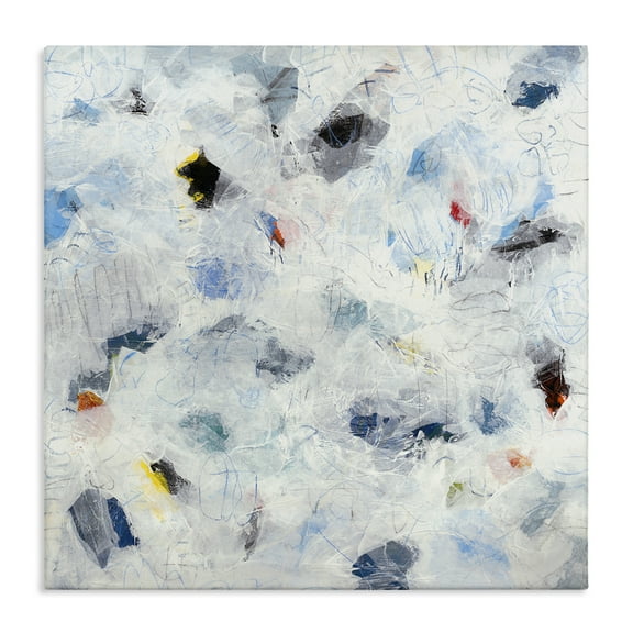 Stupell Industries Subtle Scribbles over Abstract Abstract Painting Wrapped Canvas Canvas Art Print Wall Art, 17 x 17