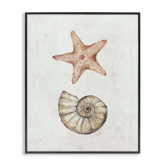 Stupell Industries Subtle Sea Life Nautical & Beach Painting Black Framed Art Print Wall Art, 11 x 14