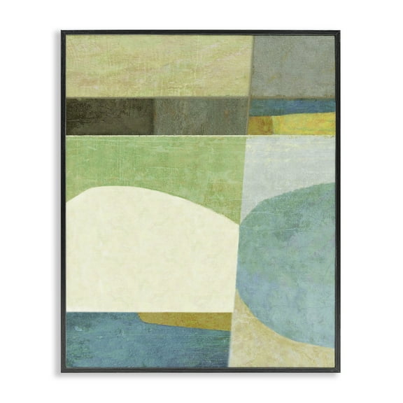Stupell Industries Subtle Shapes Collage Abstract Painting Black Framed Art Print Wall Art, 11 x 14