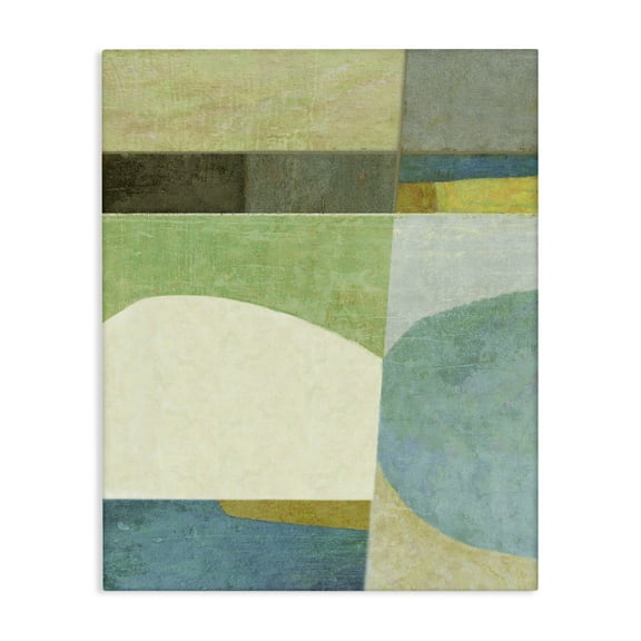 Stupell Industries Subtle Shapes Collage Abstract Painting Gallery Wrapped Canvas Art Print Wall Art, 16 x 20