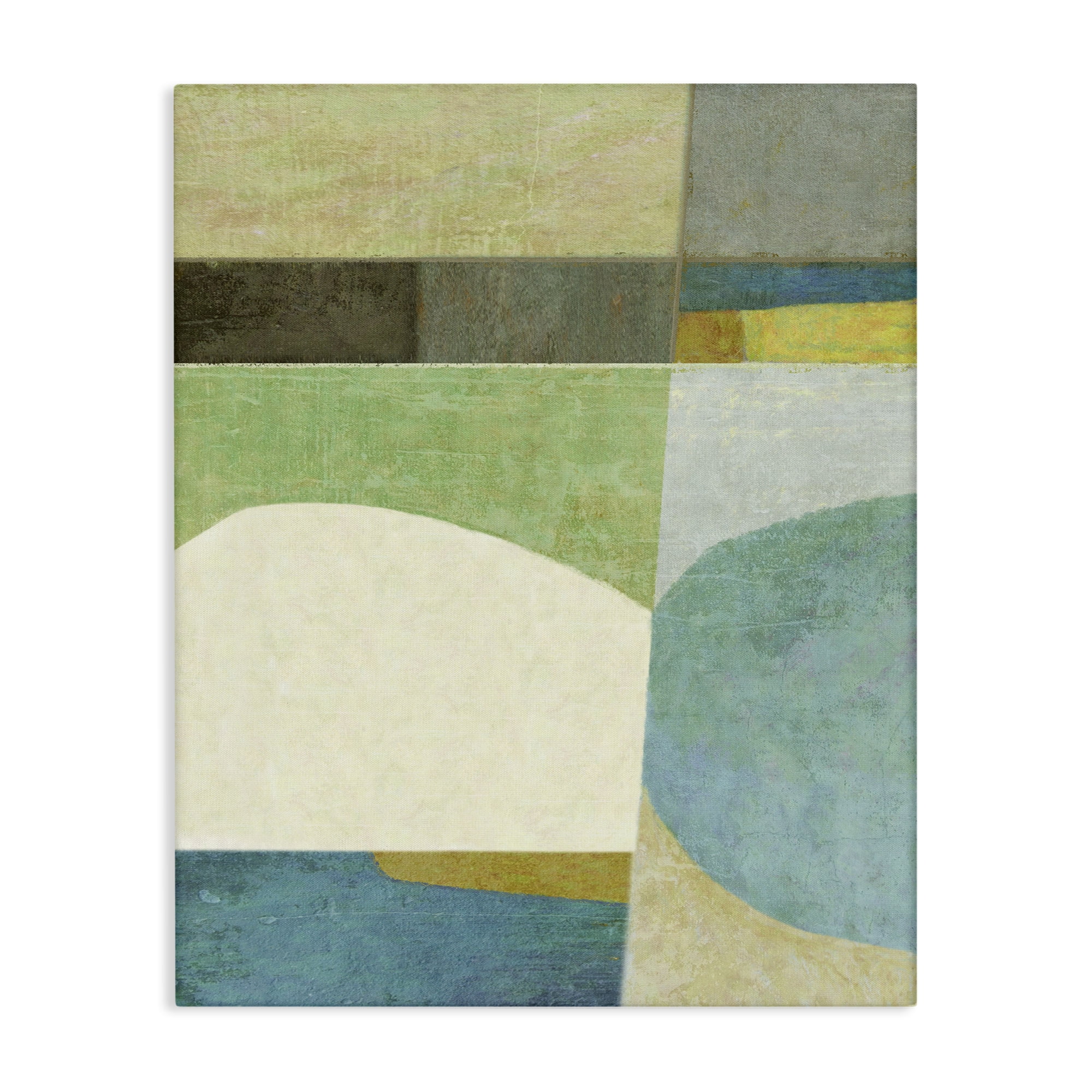 Stupell Industries Subtle Shapes Collage Abstract Painting Gallery Wrapped Canvas Art Print Wall Art, 36 x 48