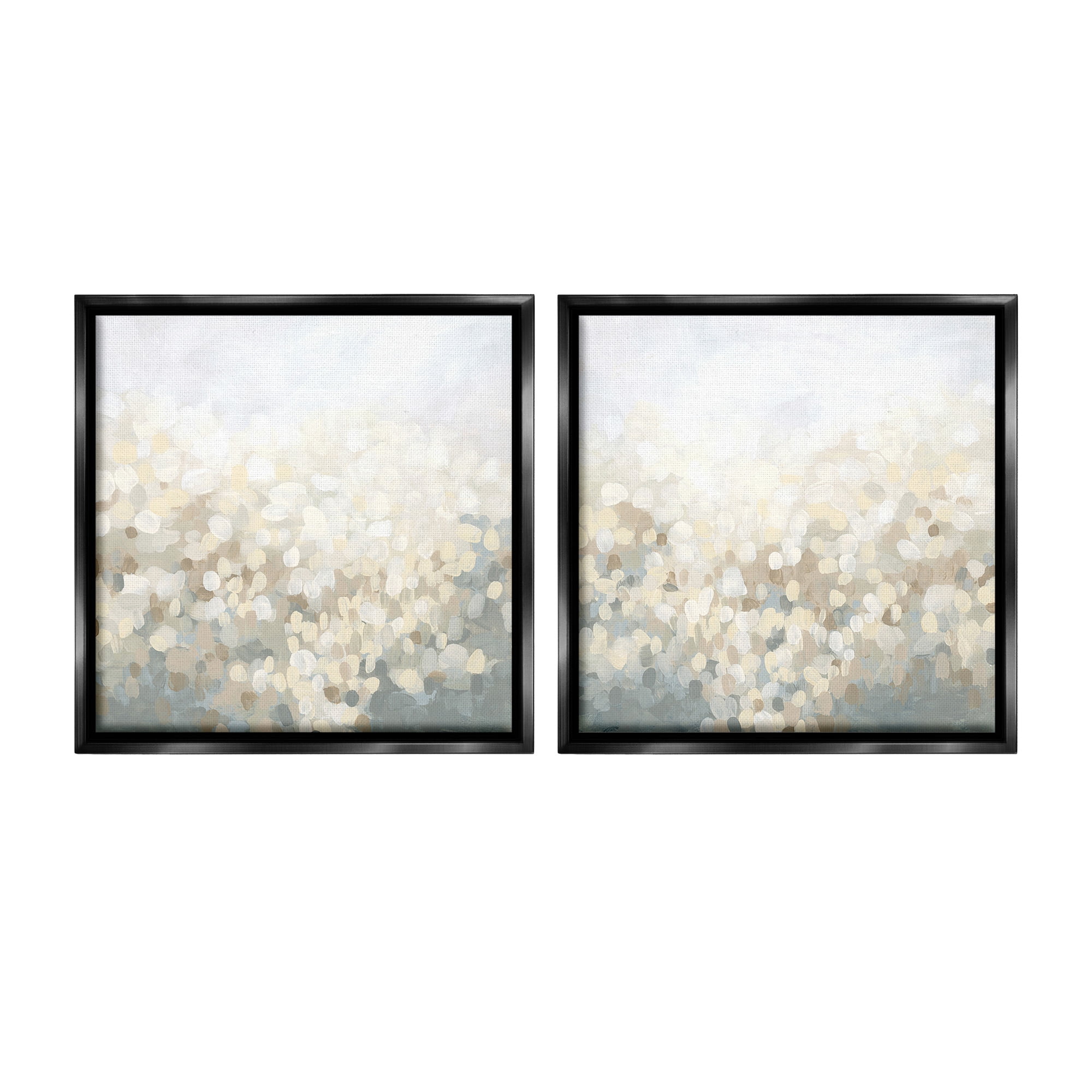 Stupell Industries Subtle Speckled Landscape Abstract Painting Black Floater Framed Canvas Art Print Wall Art, 25 x 25, Set of 2