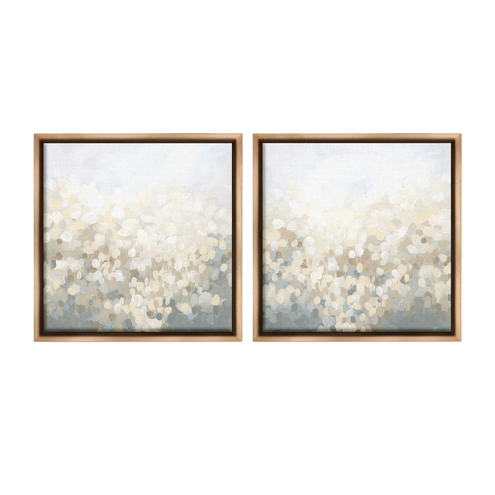 Stupell Industries Subtle Speckled Landscape Abstract Painting Brown Floater Framed Canvas Art Print Wall Art, 25 x 25, Set of 2