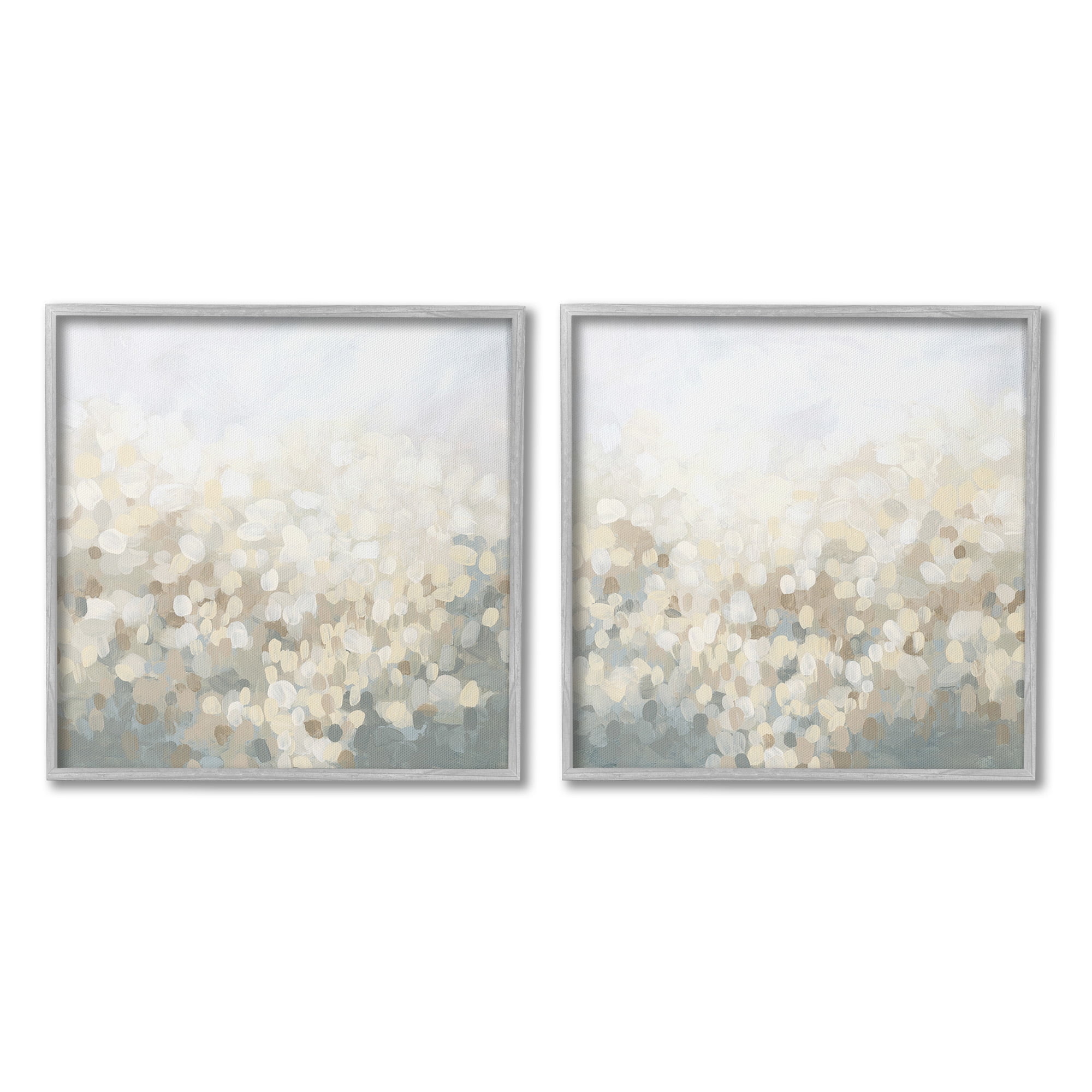 Stupell Industries Subtle Speckled Landscape Abstract Painting Gray Framed Art Print Wall Art, 12 x 12, Set of 2